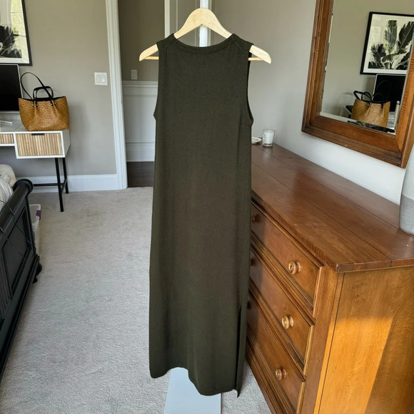 CAARA Wool Angora Maxi Dress in Olive - Picture 3 of 9